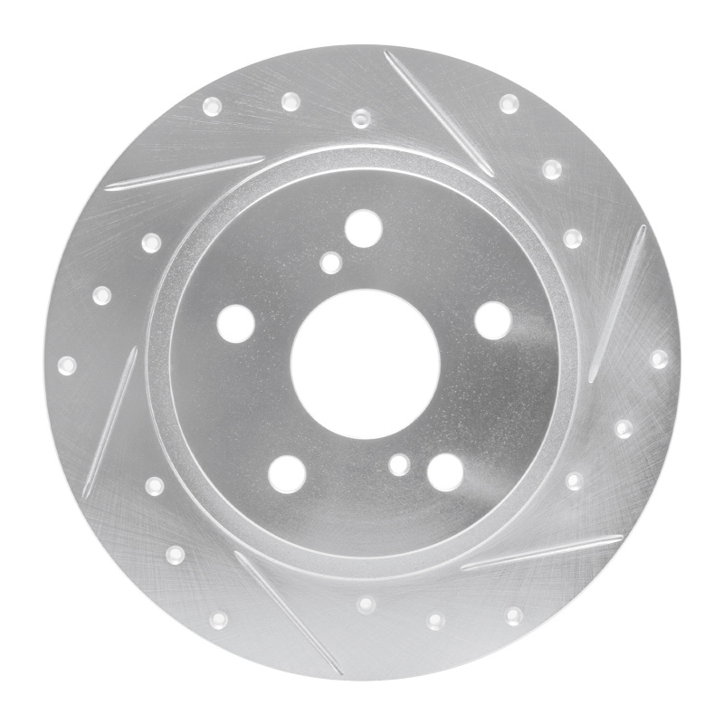 Pontiac Vibe Brake Rotor (1) - Rear Right - R1 Concepts - Drilled & Slotted - Silver - `08-`18